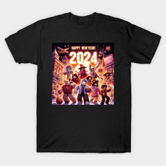 Roblox, happy new year 2024 T-Shirt by Nawel 